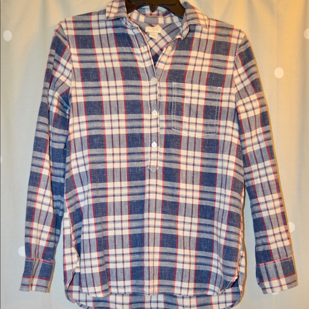 J crew plaid top
